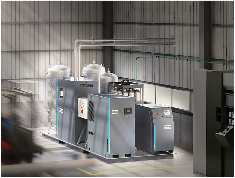 Prezentace generátoru dusíku Atlas Copco SKID