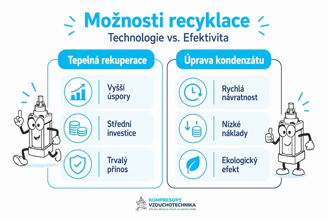 Přehled a porovnání metod recyklace stlačeného vzduchu