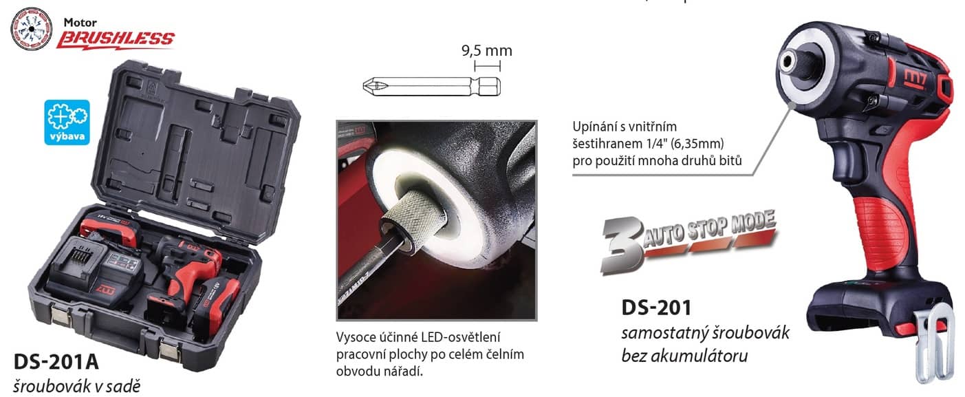 univerzální rázový šroubovák s upínacím vnitřním šestihranem 1/4" (6,35mm)