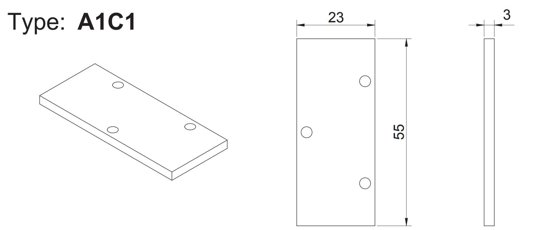 Zástrčka A1C1 pre jednu pozíciu dosky A1B1