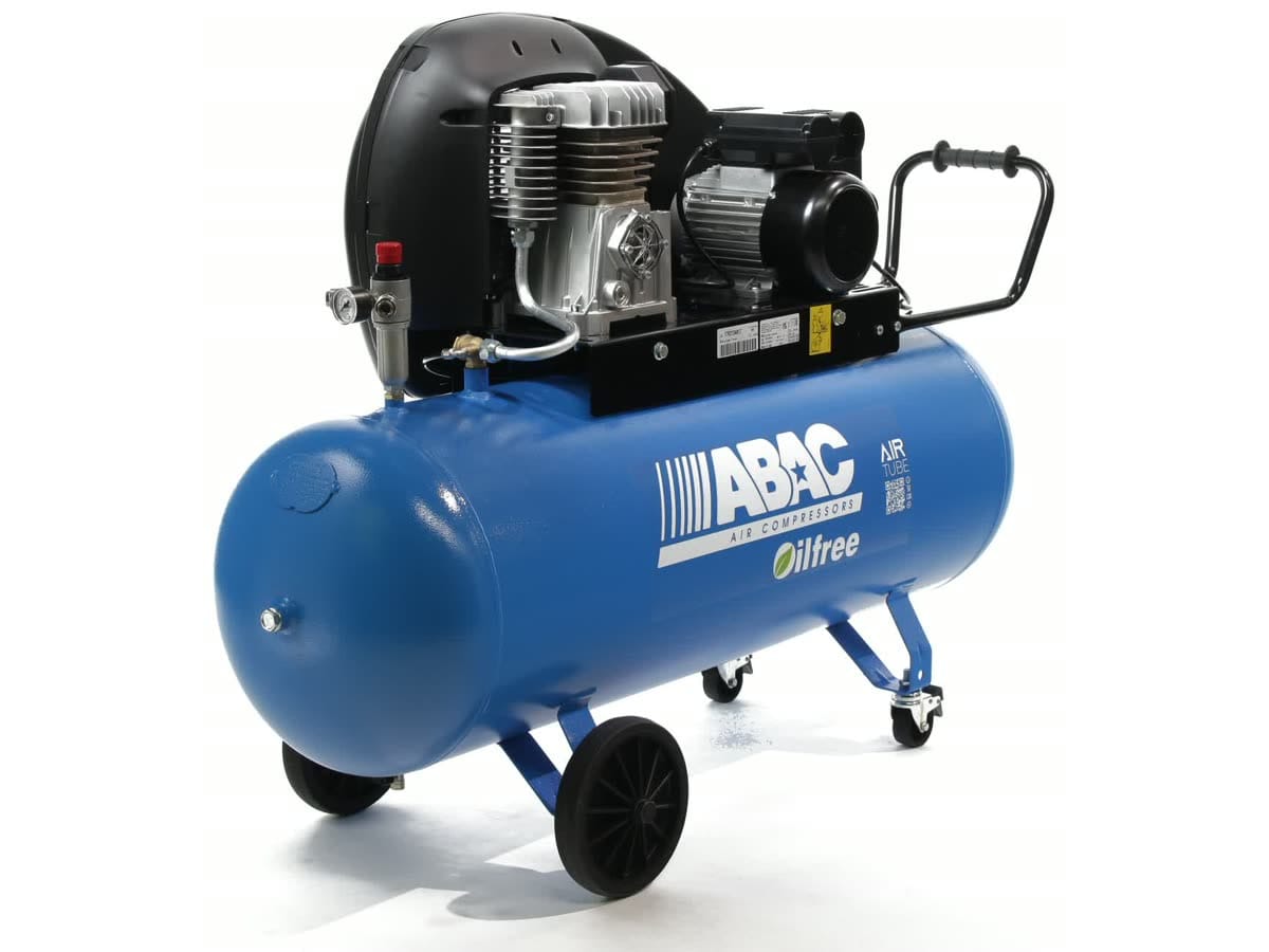 Oil-free compressor ABAC Expert Zero A29B0P-2.2-150CM — A29B0 pump under the belt guard, filter-regulator, 150 l tank on wheels