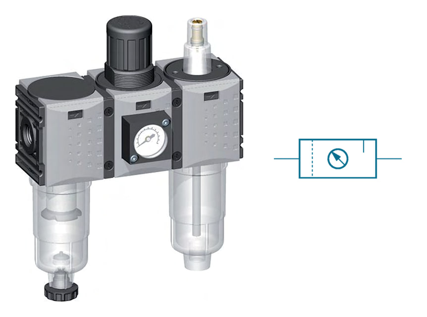 Jednostka trzyczęściowa FUTURA CL0143-4F - G 1/4", 0,2–4 bar