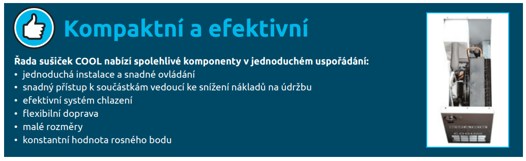 Kompaktní a efektivní sušení vzduchu z kompresoru