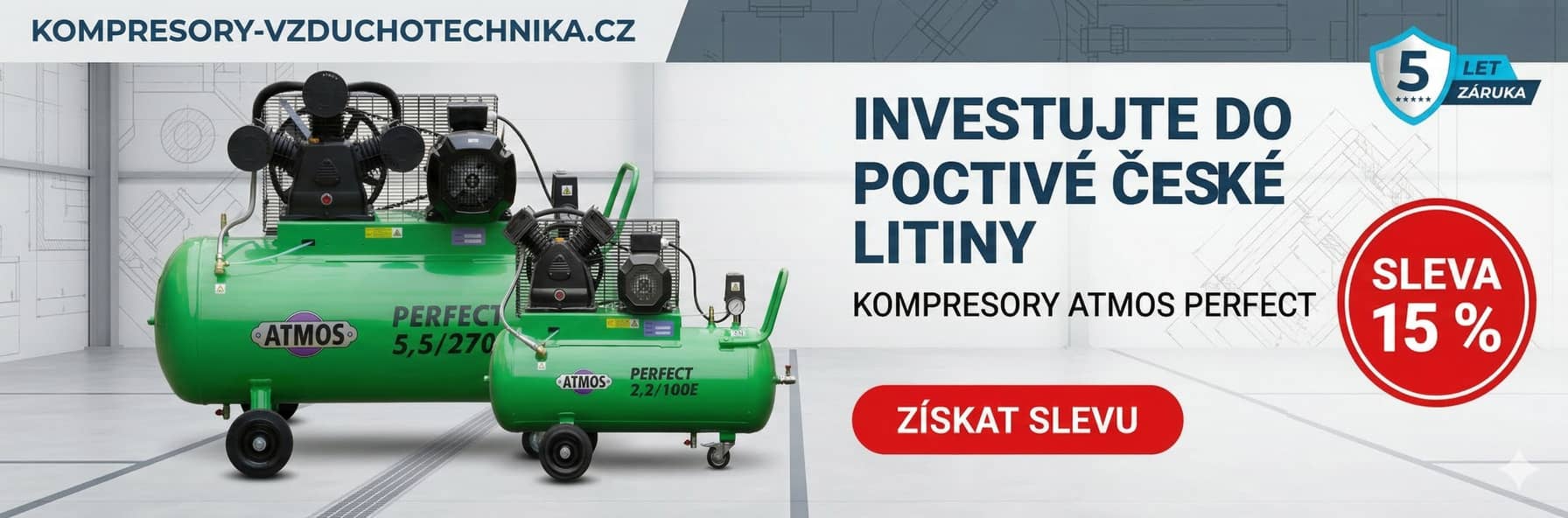 Akce ATMOS Perfect: Český litinový kompresor se slevou 15 %