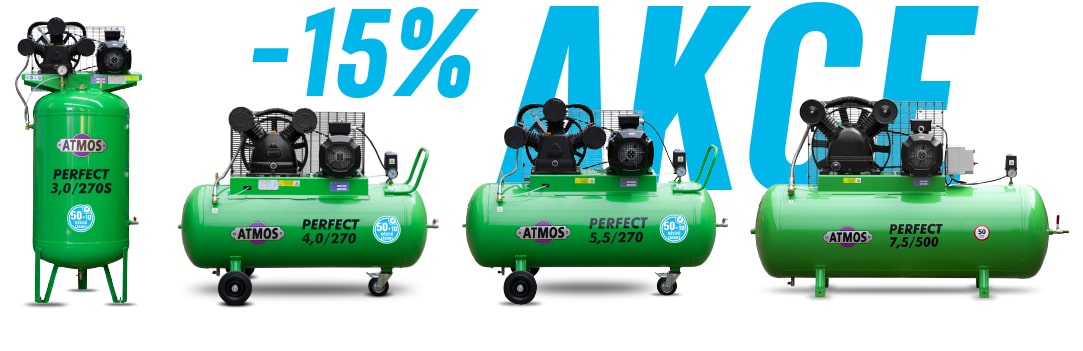 -15%AKCE na pístové kompresory ATMOS Perfect