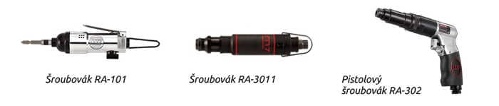 Šroubovák RA-101 Šroubovák RA-3011 Pistolový šroubovák RA-302