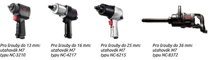 Pro šrouby do 13 mm: utahovák M7 typu NC-3210