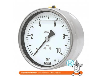 Manometr glicerynowy stal nierdzewna tylny 0/1 bar - 63 mm - 1/4"