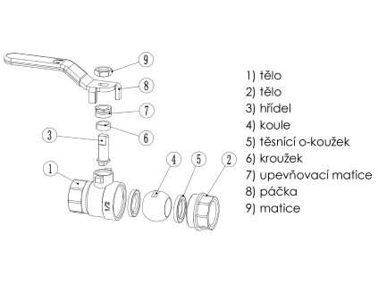 Kulový kohout pro vzduch 25 Bar - G1/4"