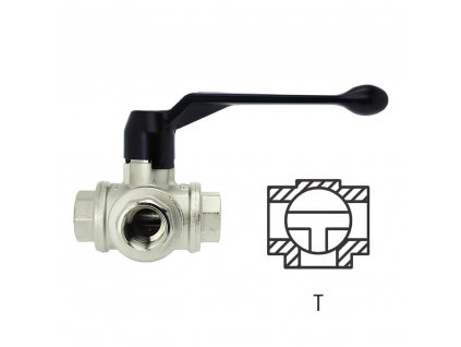 Trojcestný kulový kohout T - G1/2"
