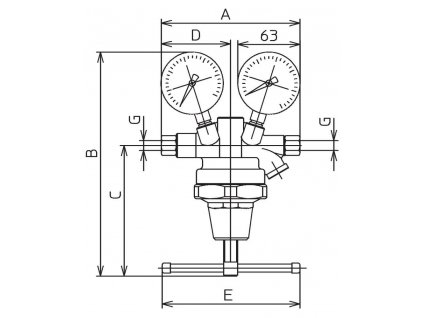 Regulátor tlaku 1/4", 2500 l/min, 0 - 50 bar