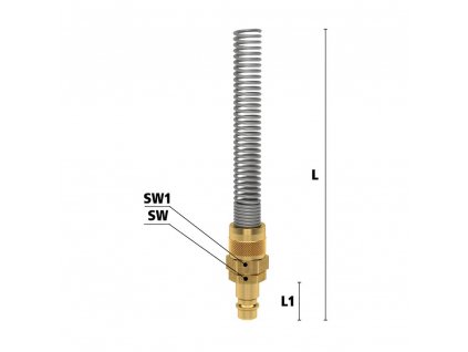 Vsuvka se šroubením, převlečnou maticí 4 x 6 mm a pružinou