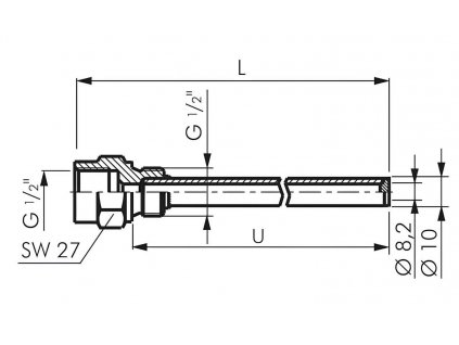 Jímka TRCU - 1/2" - 100 / 18 mm