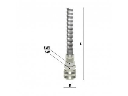 Rychlospojka poniklovaná s převlečnou maticí 4 x 6 mm a pružinou