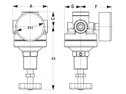 Regulátor tlaku 1/4", 1400 l/min, 0,5-12 bar