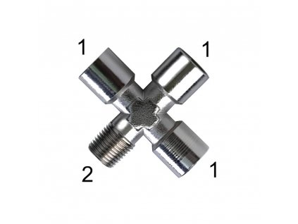 X-šroubení s vnitřními závity G1/4" a vnějším závitem R1/4"