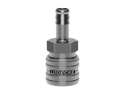 Quick coupling with barb for hose grooved 13 mm