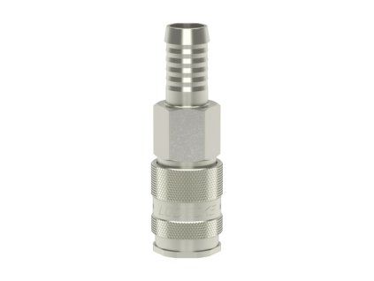 Quick coupling with barb for 6 mm hose