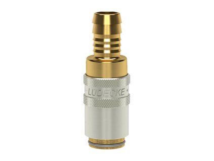 Quick coupling with straight barb for 6 mm hose
