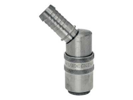 Quick coupling with 45° barb for standard 9 mm hose