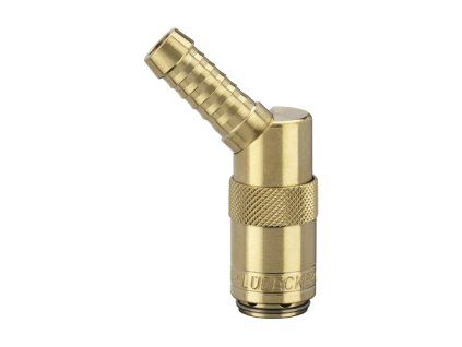 Quick coupling with 45° barb for standard 6 mm hose