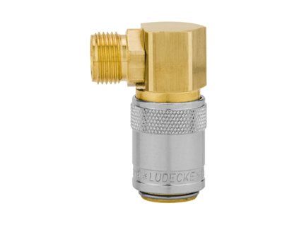 ESDMF quick coupling with 90° external thread M10x1