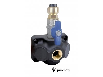 Průchozí krabice pro rozvod vzduchu 15mm + G1/2" s kohoutem - 1xG1/2"