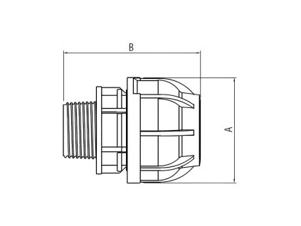 Přímá spojka s vnějším závitem G1 1/4" 40mm