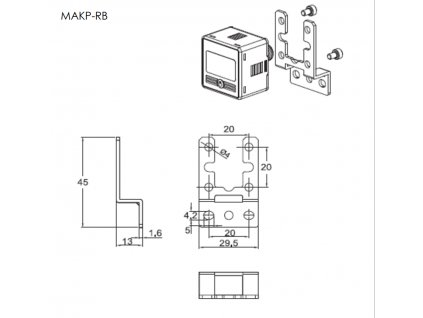 Zadní úchyt pro digitální manometry MAKP-RB