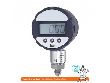 Digital manometer side 0/1 bar - 1/4" - 74 mm