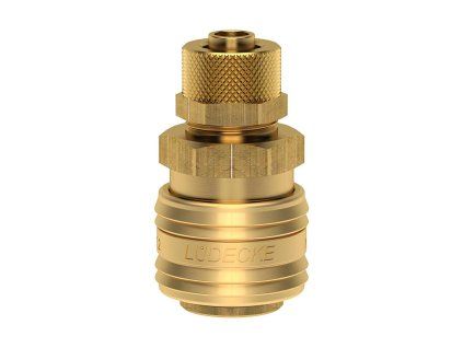 Through quick coupling with union nut and barb 6x8 mm