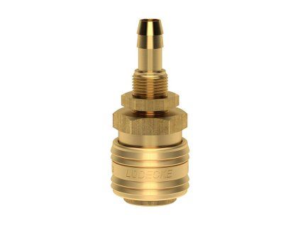 Through quick couplings to the panel with a barb for a 10 mm hose