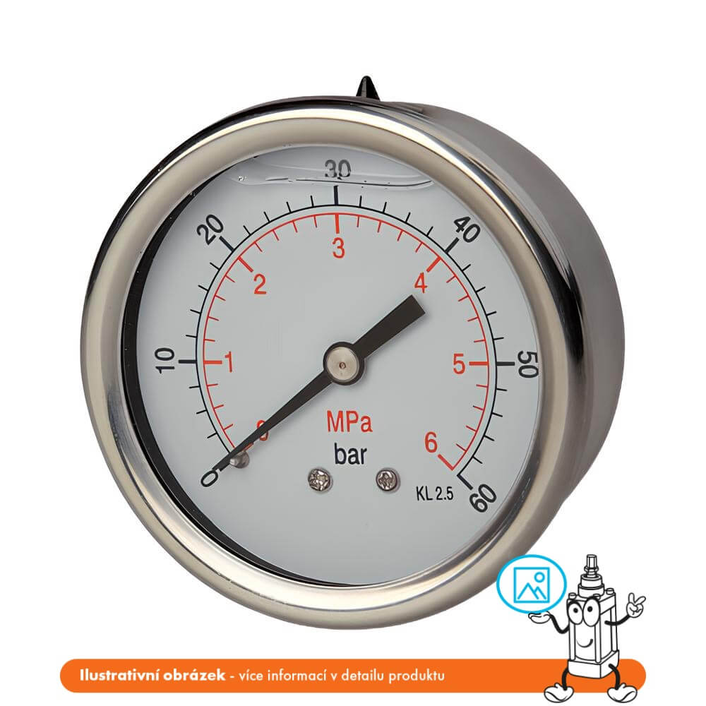 Pneumatics & Hydraulics Manometr glycerinový zadní 0/60 bar - G1/4"