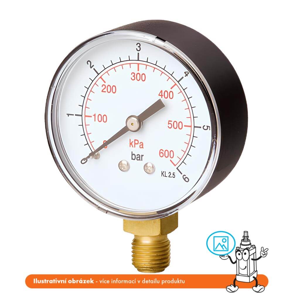 Pneumatics & Hydraulics Manometr stranový 0/2,5 bar - 63 mm - 1/4"