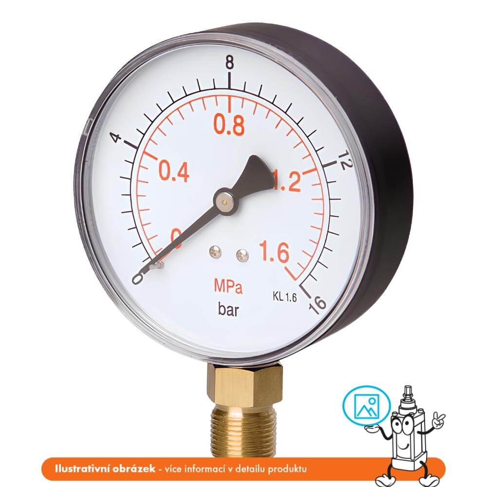 Pneumatics & Hydraulics Manometr stranový 0/1 bar - 100 mm - 1/2"