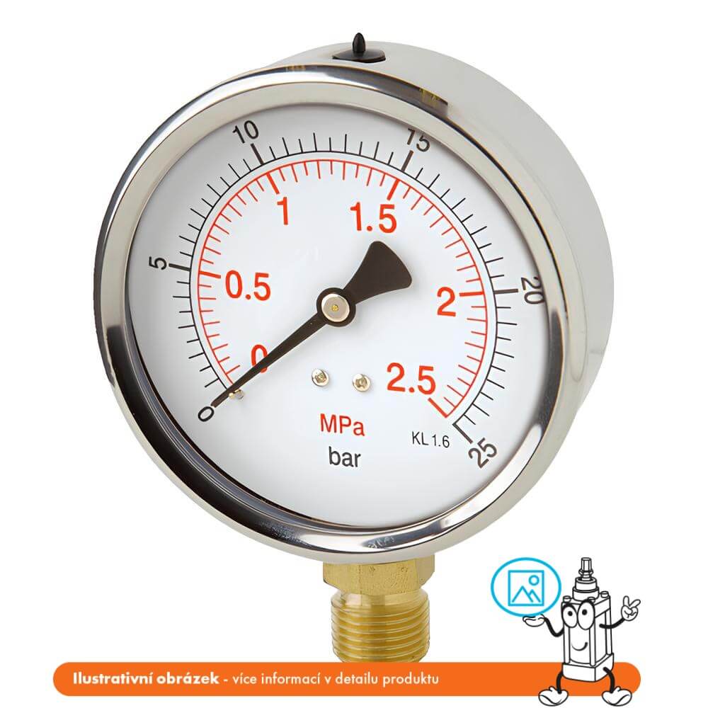 Pneumatics & Hydraulics Manometr robustní stranový 0/10 bar - 100 - 1/2"