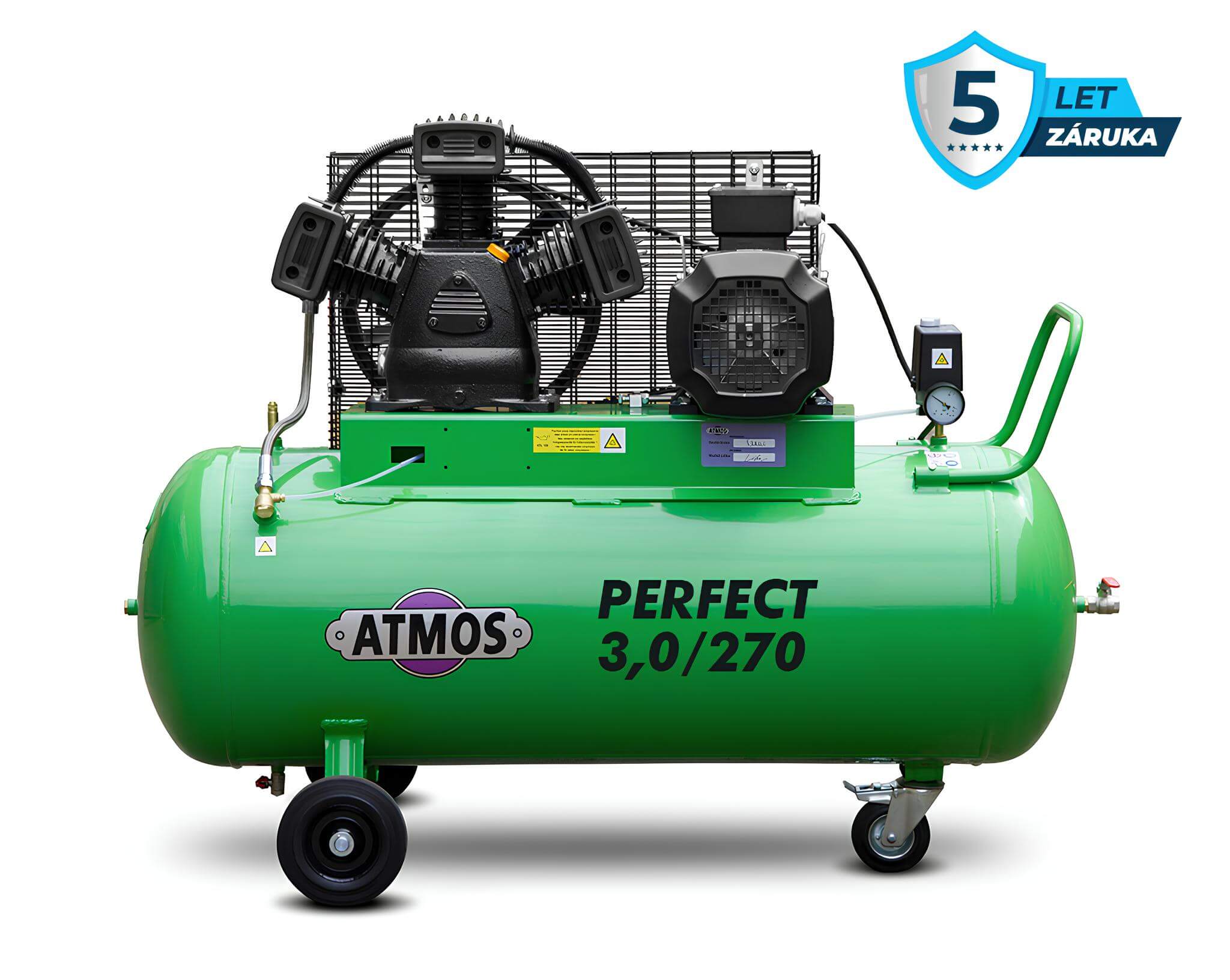 Atmos Pístový kompresor Perfect - 3/270 příkon 3,0 kW, výkon 408 l/min, tlak 10 bar, vzdušník 270 l, napětí 400/50 V/Hz