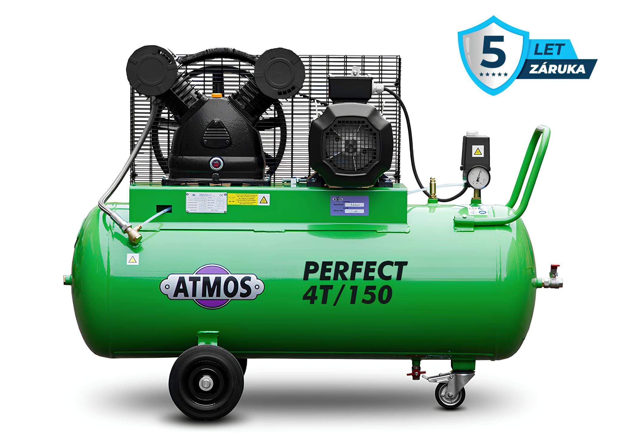 Atmos Pístový kompresor Perfect - 4T/150 příkon 4,0 kW, výkon 500 l/min, tlak 12,5 bar, vzdušník 150 l, napětí 400/50 V/Hz