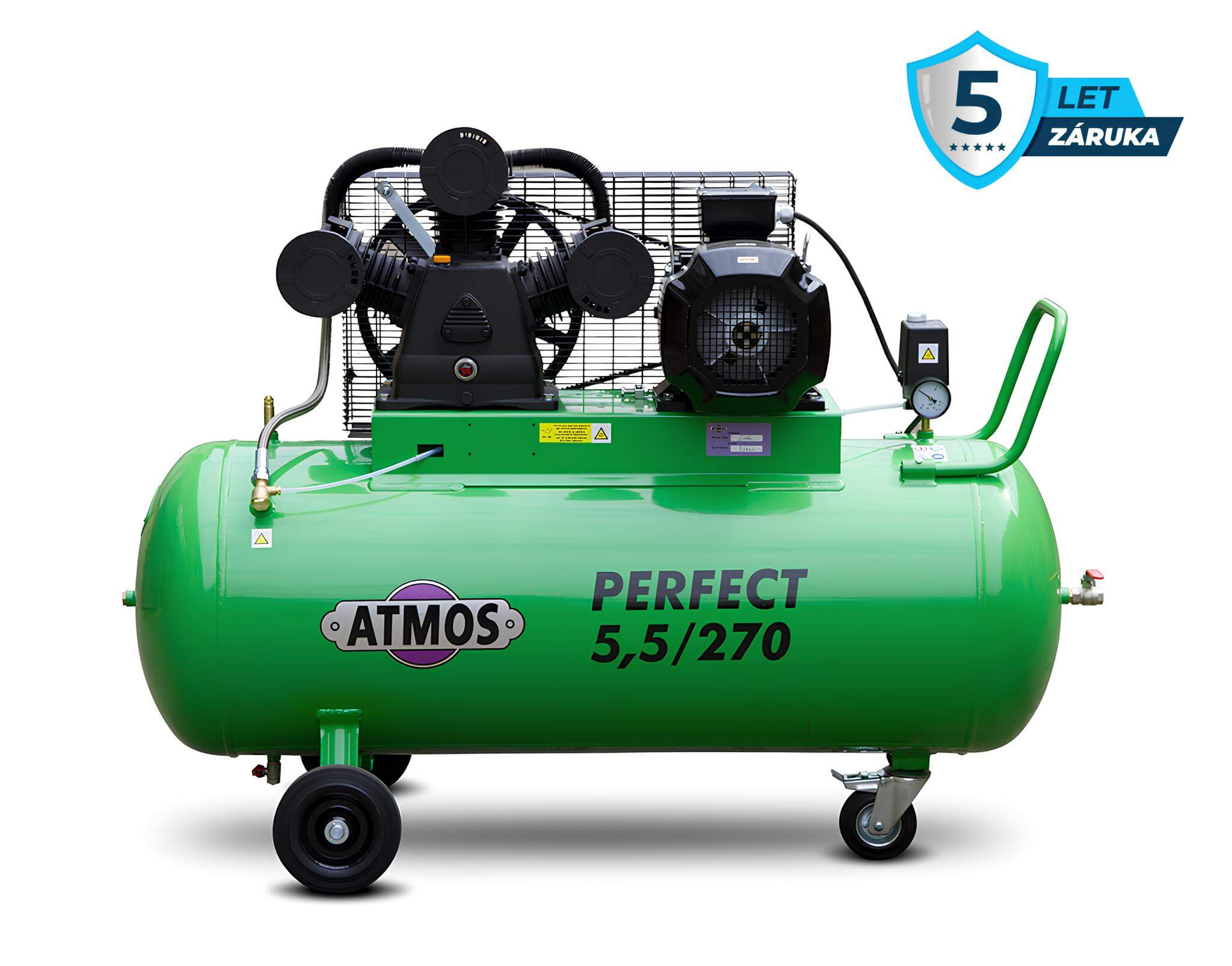 Atmos Pístový kompresor Perfect - 5,5/270 příkon 5,5 kW, výkon 750 l/min, tlak 10 bar, vzdušník 270 l, napětí 400/50 V/Hz