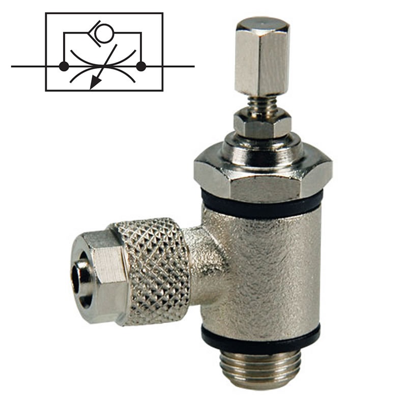 A.P.I. Škrtící ventil na přívodu 6/4 mm - G1/8"