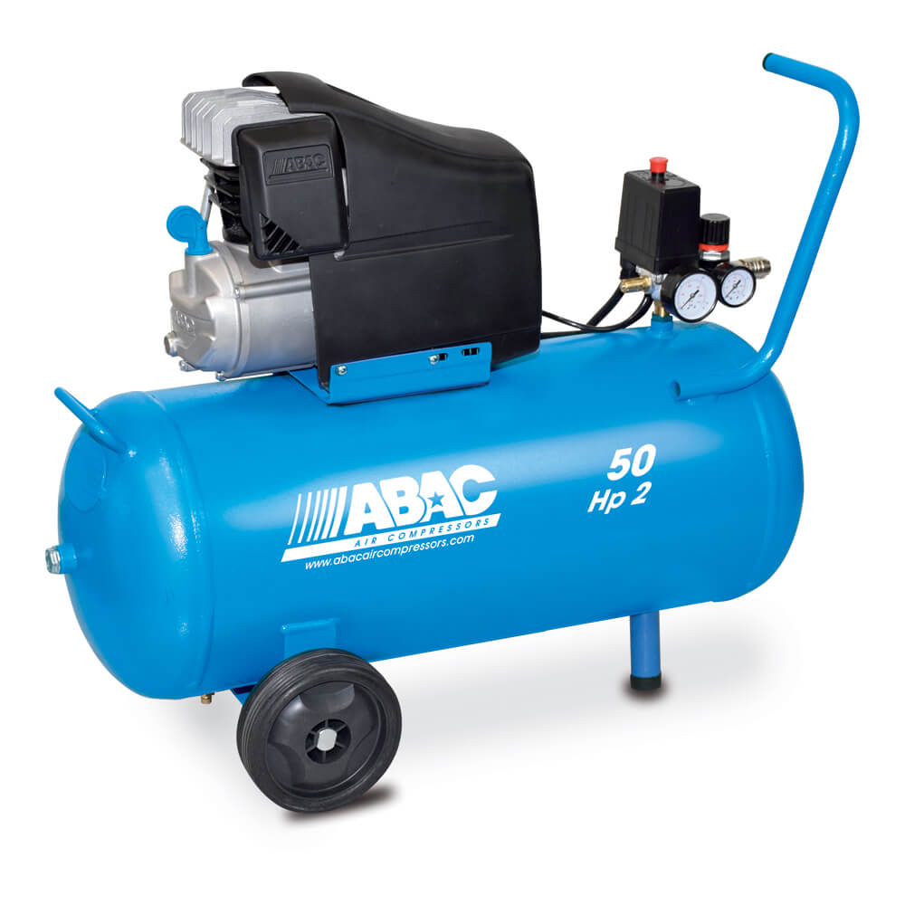 Abac Line L20N-1,5-50CM příkon 1,5 kW, sací výkon 220 l/min, tlak 10 bar, vzdušník 50 l, napětí 230/50 V/Hz