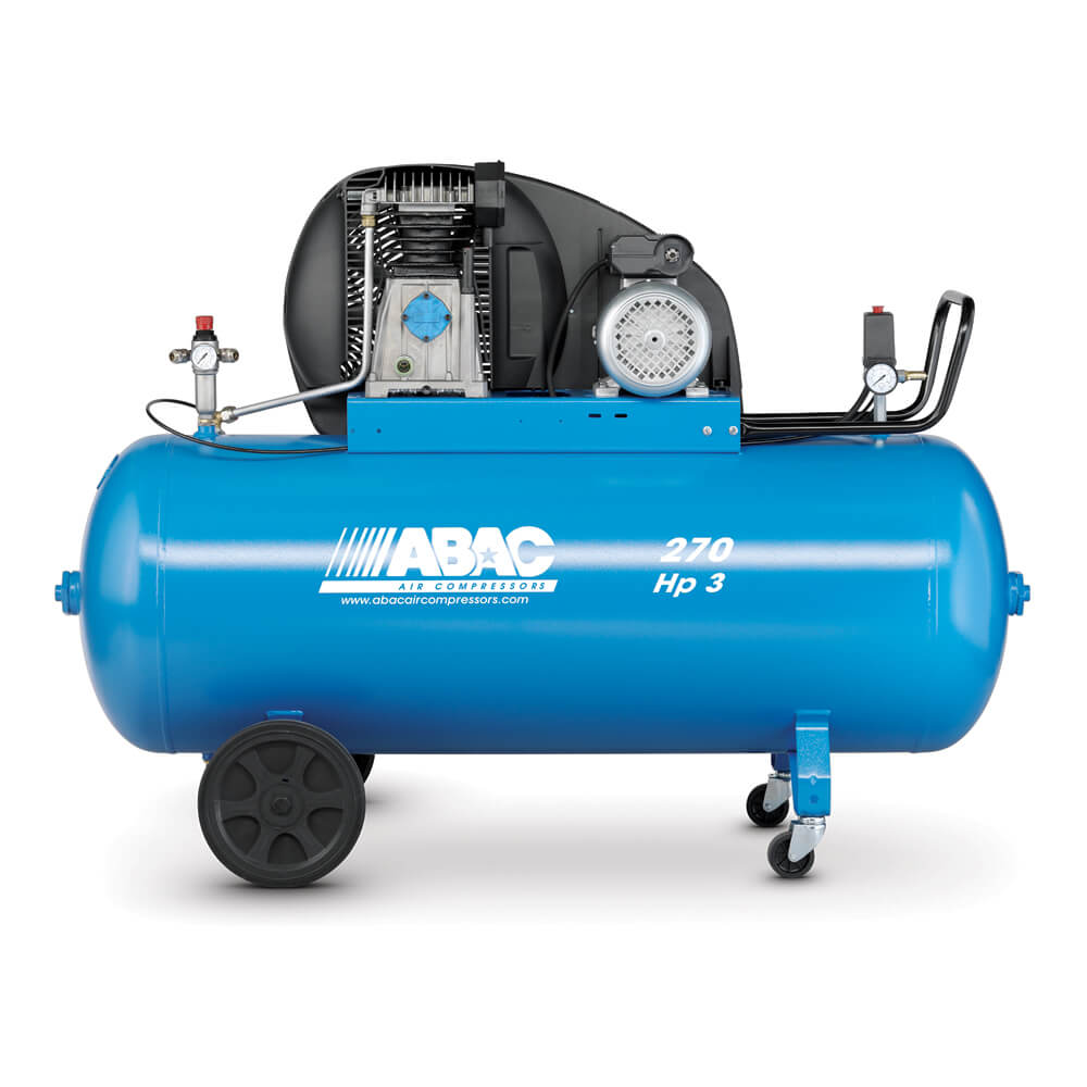 ABAC Mobilní kompresor A39-2,2-270CM příkon 2,2 kW, sací výkon 393 l/min, tlak 10 bar, vzdušník 270 l, napětí 230/50 V/Hz