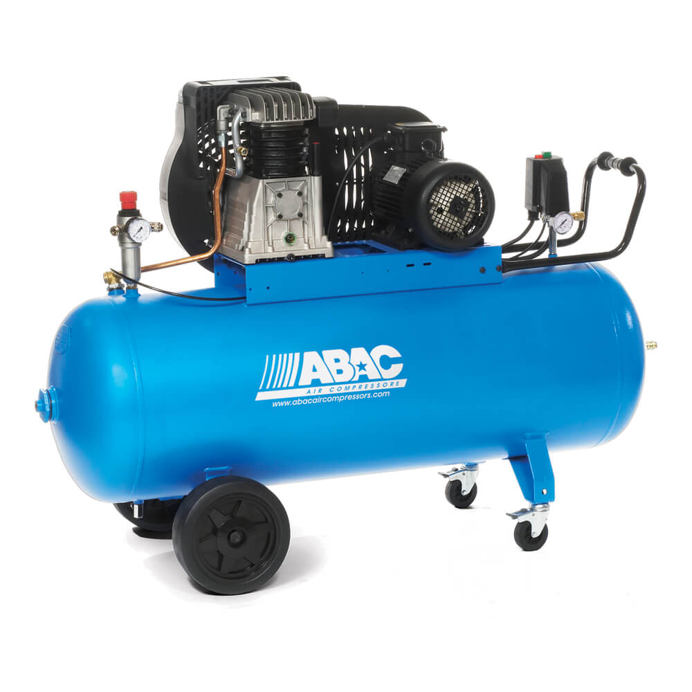 ABAC Dvoustupňový kompresor B59B-4-200CT příkon 4 kW, sací výkon 653 l/min, tlak 11 bar, vzdušník 200 l, napětí 400/50 V/Hz