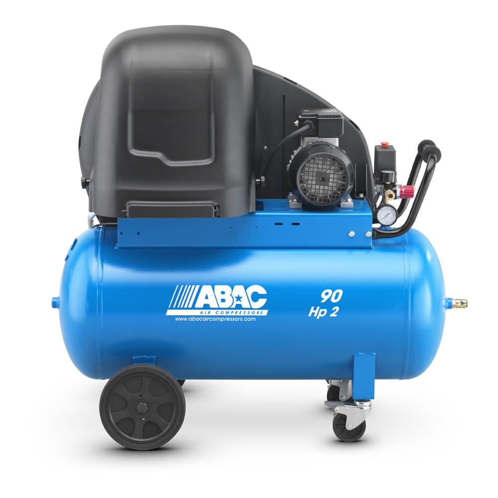 ABAC kompresory Tichý pístový kompresor ABAC - A29B-1,5-90CMS příkon 1,5 kW, sací výkon 255 l/min, tlak 10 bar, vzdušník 90 l, napětí 230/50 V/Hz