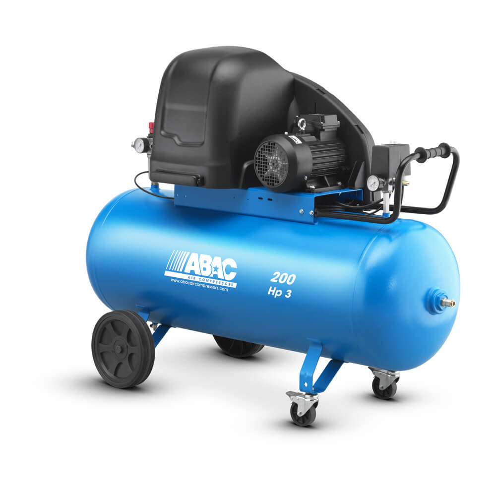 ABAC kompresory Tichý pístový kompresor ABAC - A39B-2,2-200CMS příkon 2,2 kW, sací výkon 393 l/min, tlak 10 bar, vzdušník 200 l, napětí 230/50 V/Hz