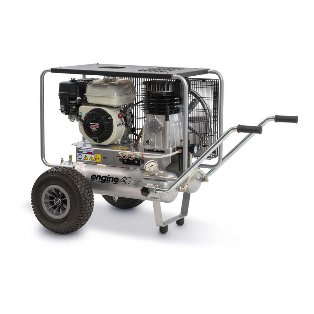 ABAC kompresory Benzínový kompresor Engine Air EA5-3,5-2x11RP příkon 3,5 kW, sací výkon 411 l/min, tlak 10 bar, vzdušník 22 l