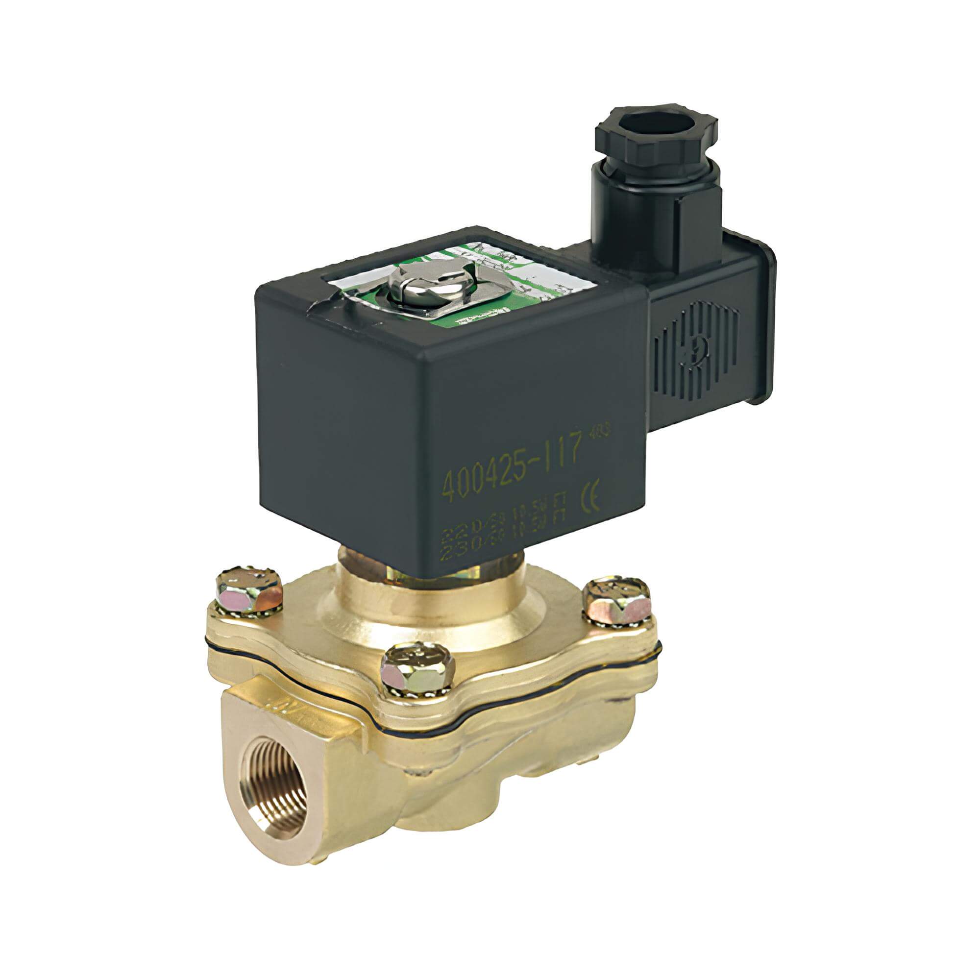 API Solenoidový ventil mosazný 2/2 NO - E210-12 Cívka: 24 V DC