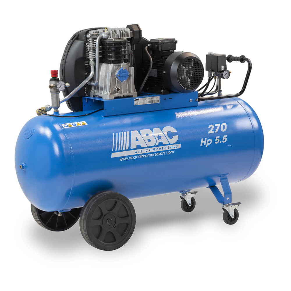 Abac A49B-4-200CT Pro Line příkon 4 kW, sací výkon 595 l/min, tlak 11 bar, vzdušník 200 l, napětí 400/50 V/Hz