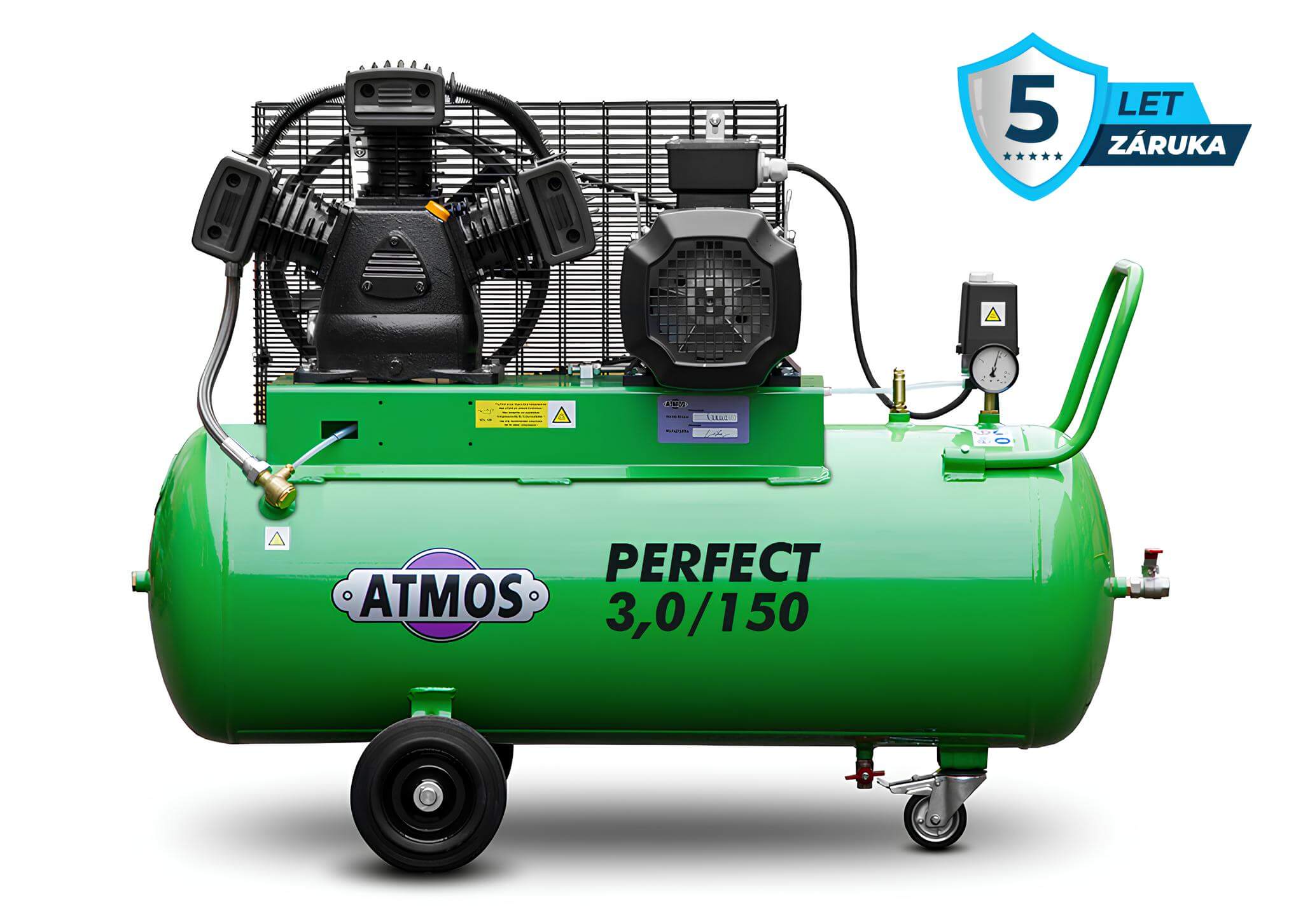 Atmos Pístový kompresor Perfect - 3/150 příkon 3,0 kW, výkon 408 l/min, tlak 10 bar, vzdušník 150 l, napětí 400/50 V/Hz