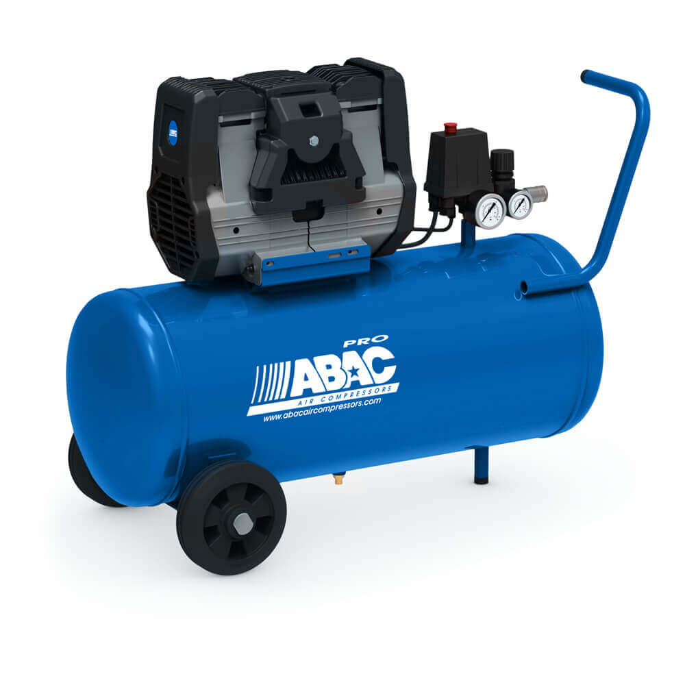 ABAC Pístový kompresor super silent - OS15P-1,1-50CM příkon 1,1 kW, sací výkon 195 l/min, tlak 9 bar, vzdušník 50 l, napětí 230/50 V/Hz